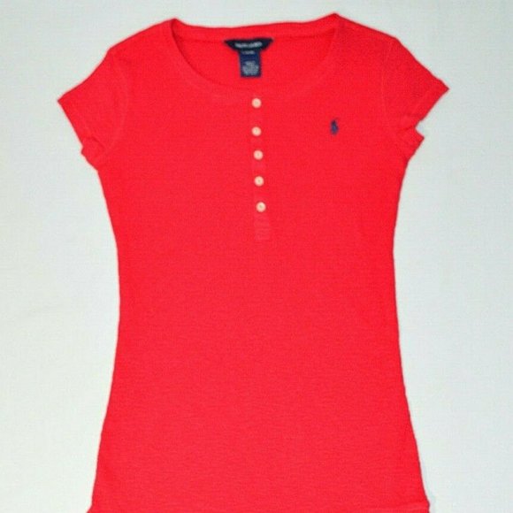 Ralph Lauren Other - Ralph Lauren T-Shirt Ruffle Dress 100% Cotton Red